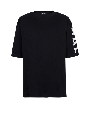 Oversized eco-designed cotton T-shirt with Balmain logo print