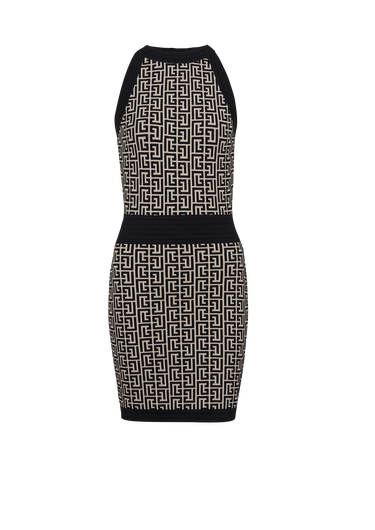 Monogrammed knit dress