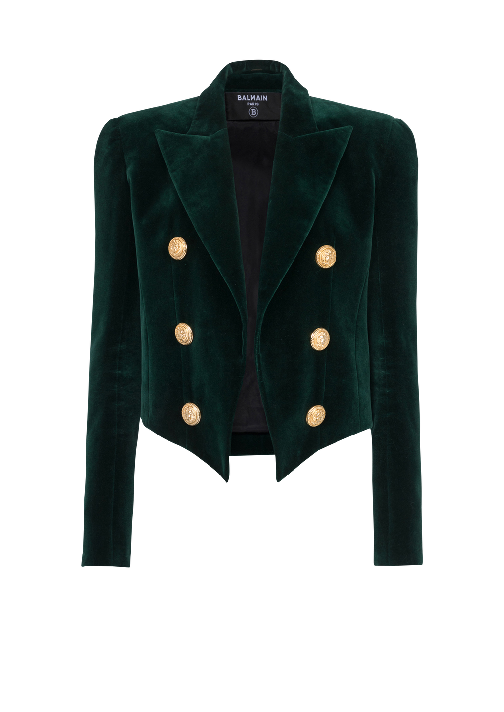 Velvet spencer jacket, green, hi-res