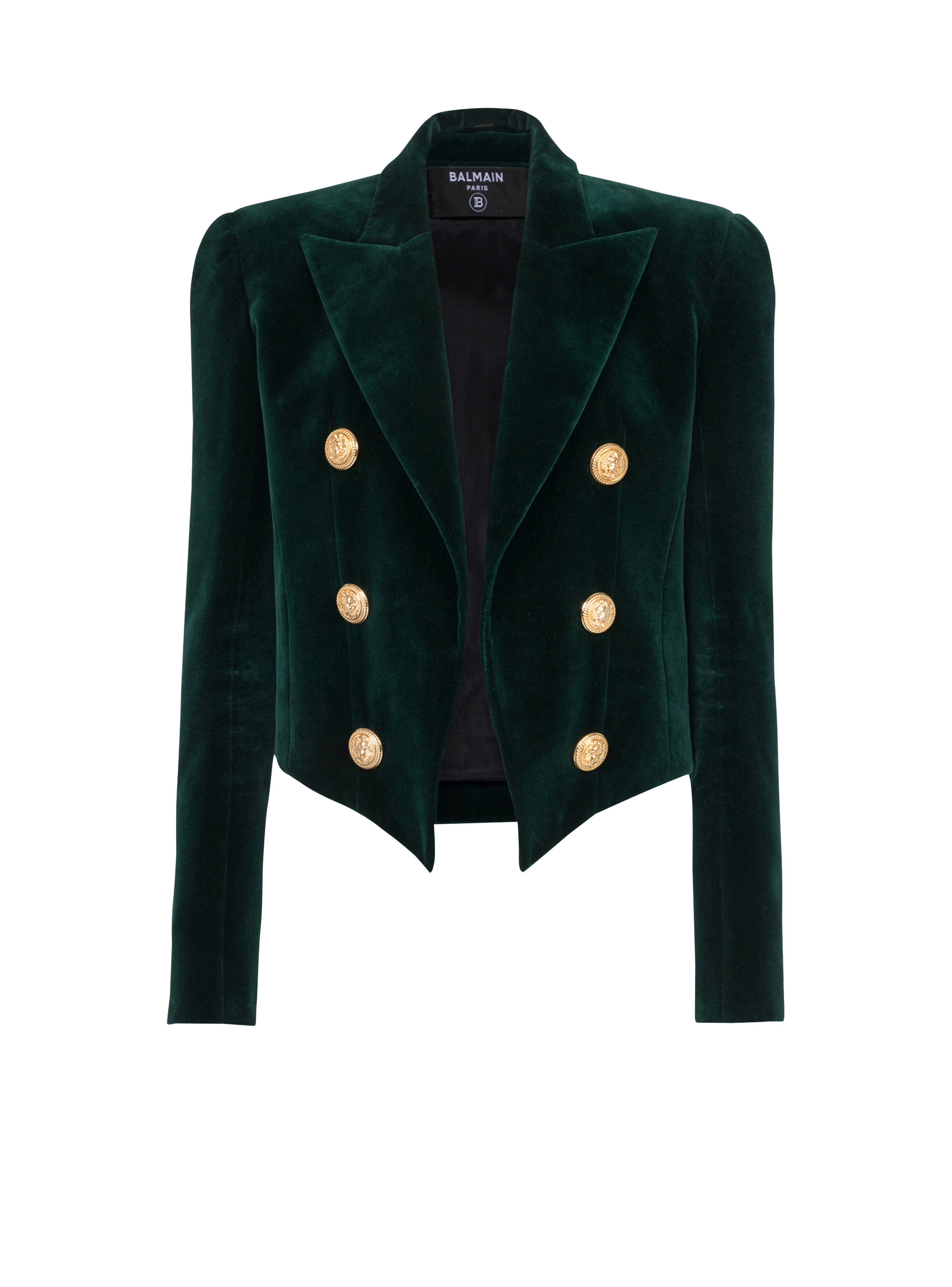 Velvet spencer jacket, green
