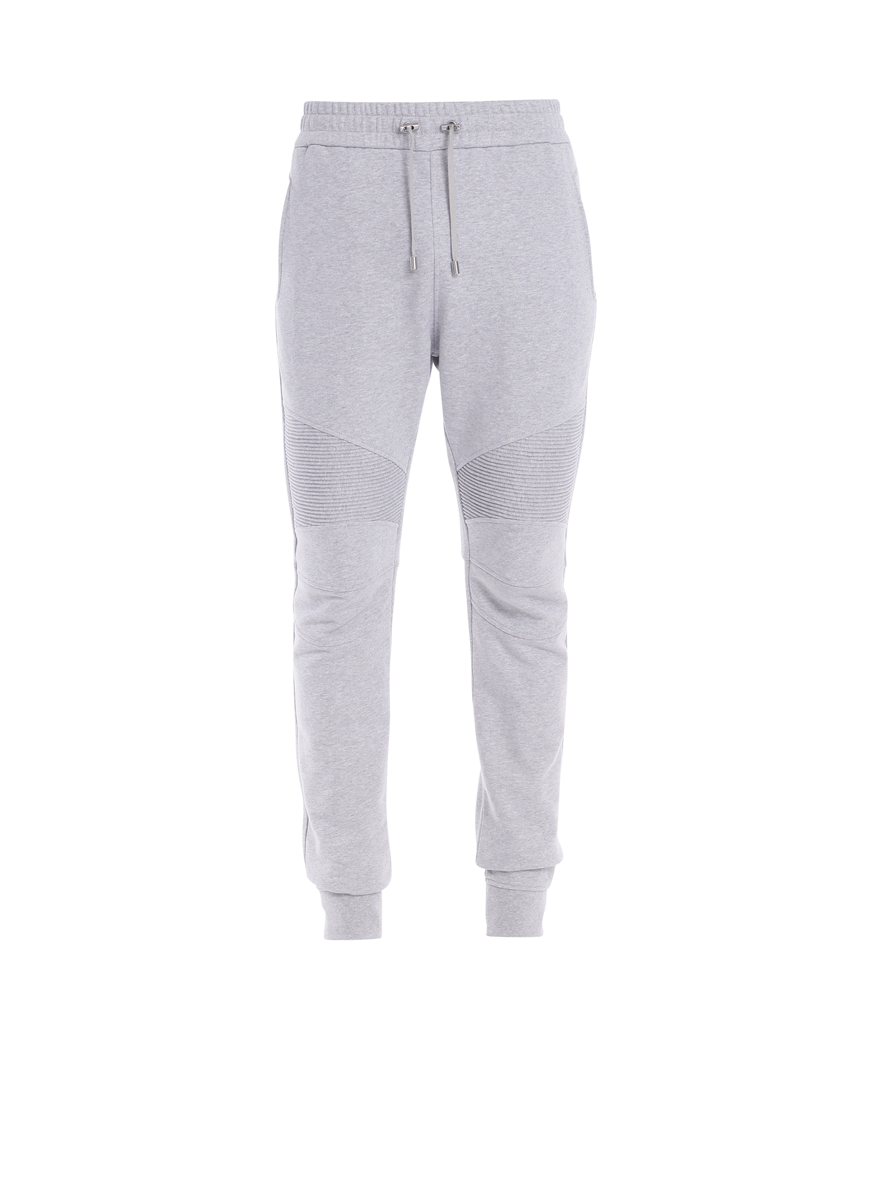 Cotton sweatpants with Balmain Paris logo, grey